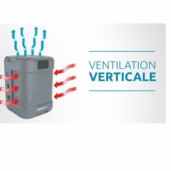 Ventilation verticale de la pompe à chaleur Q-Line © Poolex