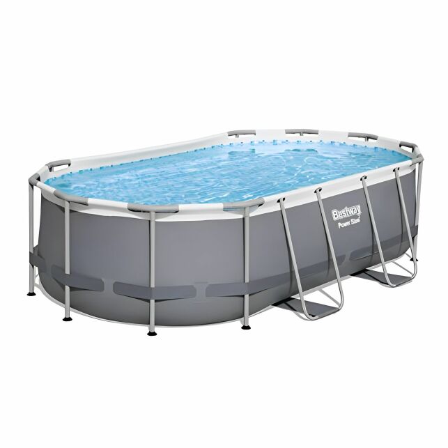 Piscine tubulaire Power Steel Ovale - Gris