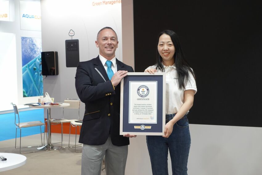 Présentation du titre du GUINNESS WORLD RECORDS™ pour le robot de piscine X20 de Fairland&nbsp;&nbsp;