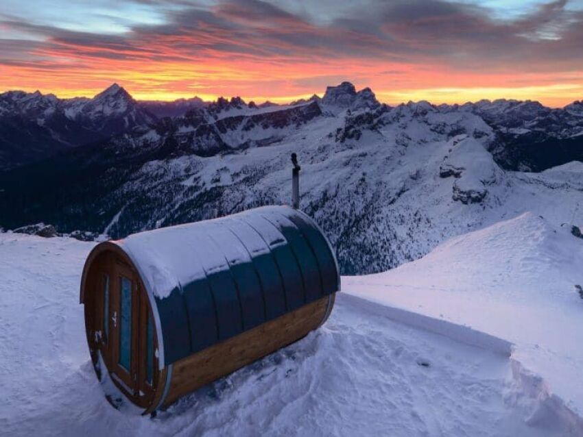 Sauna à 3000m d’altitude en Italie&nbsp;&nbsp;