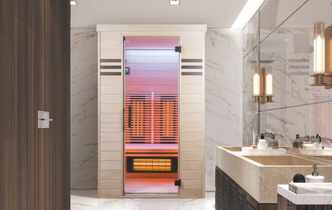 Sauna à infrarouge Wengé Lounge, par Aquilus © Aquilus Piscines et Spas