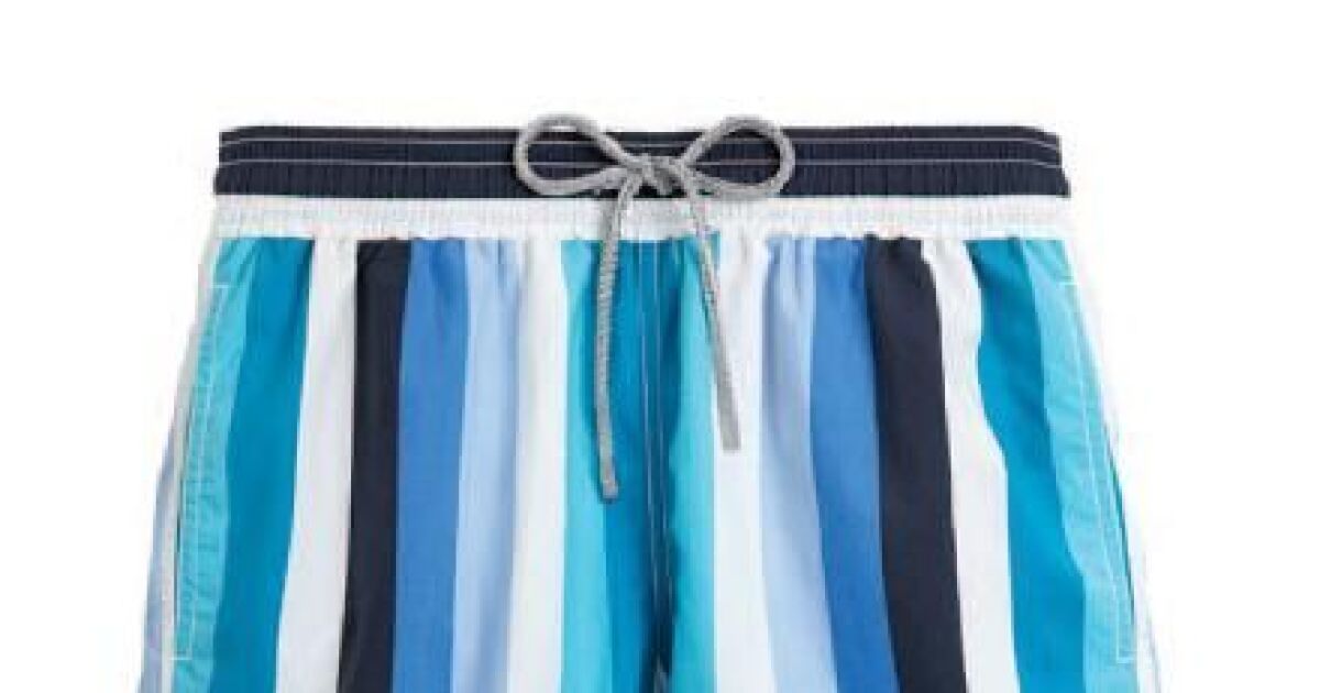 Short de bain à rayures verticales colorées pour homme Vilebrequin