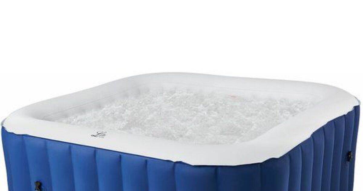 Spa gonflable carré 158 cm Lite - 4 places - Bleu - MSpa