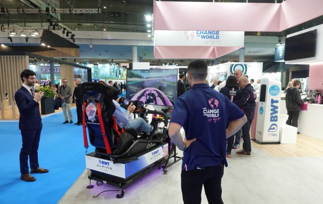 Sur le stand de BWT, un simulateur de Formule 1 à disposition des visiteurs DR