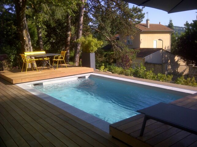 Terrasse mobile en bois pour piscine, par EC'Création