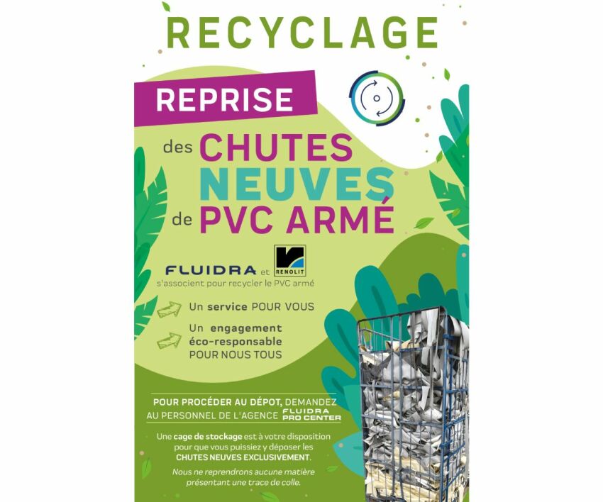 Un nouveau service de reprise des chutes de PVC armé dans les agences Fluidra PRO Center&nbsp;&nbsp;