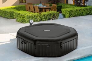 Housse Gonflable Pour Jacuzzi Carré Extérieur 130cm - Couverture Isolation Thermique PVC Pliable - 11