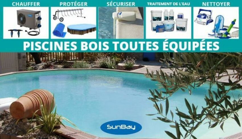 Une piscine bois toute équipée, en promotion chez Jardimagine !&nbsp;&nbsp;