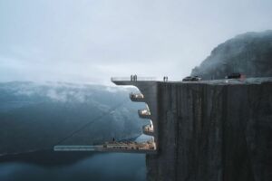 Une piscine suspendue à 600m de hauteur en Norvège