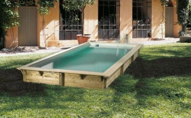 Piscine bois Bahia First - 5,05 x 3,50 m - h. 1,26-m, liner beige